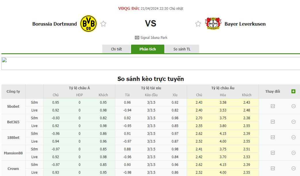 Dortmund vs Leverkusen 1